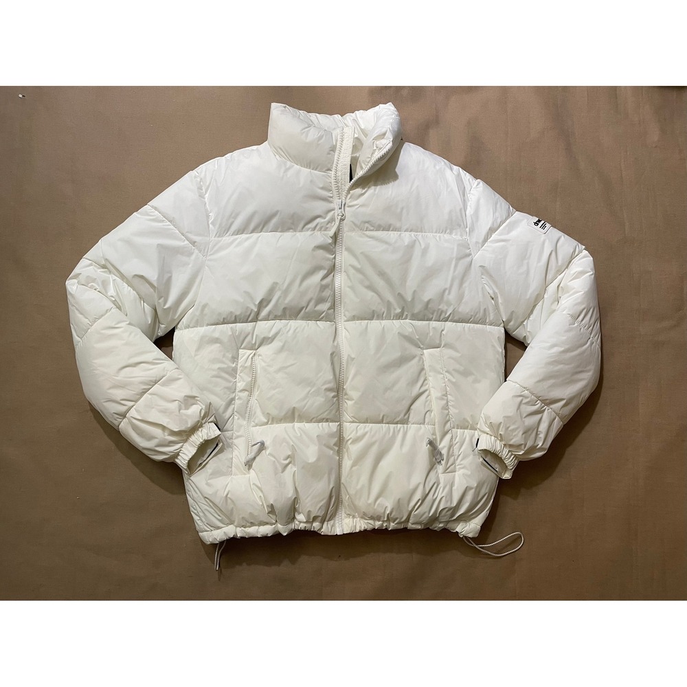 NWOT Zara dnwr Puffer Jacket Women's Size L White Boxy Streetwear Clean Girl